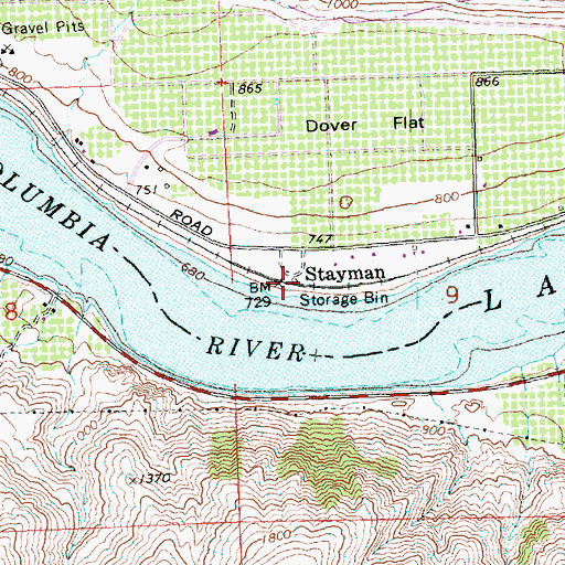 Topographic Map of Stayman, WA