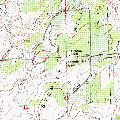 Topographic Map of Stemilt Hill Cemetery, WA