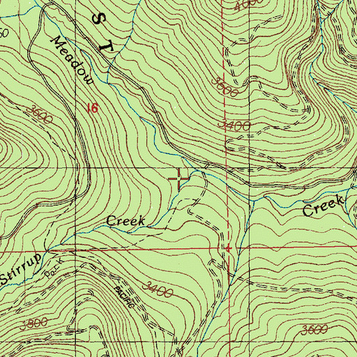 Topographic Map of Stirrup Creek, WA