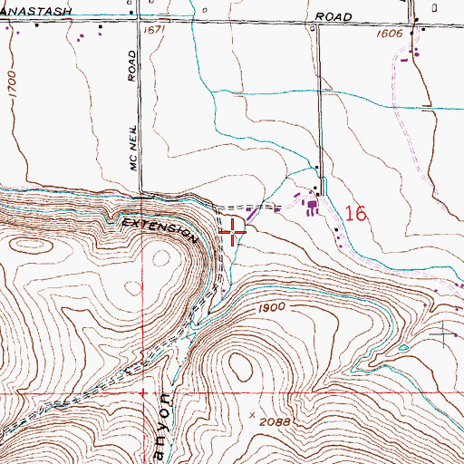 Topographic Map of Stone Quarry Canyon, WA
