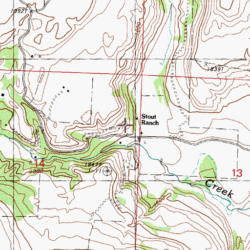 Topographic Map of Stout Ranch, WA