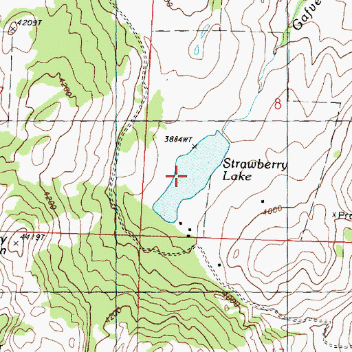 Topographic Map of Strawberry Lake, WA