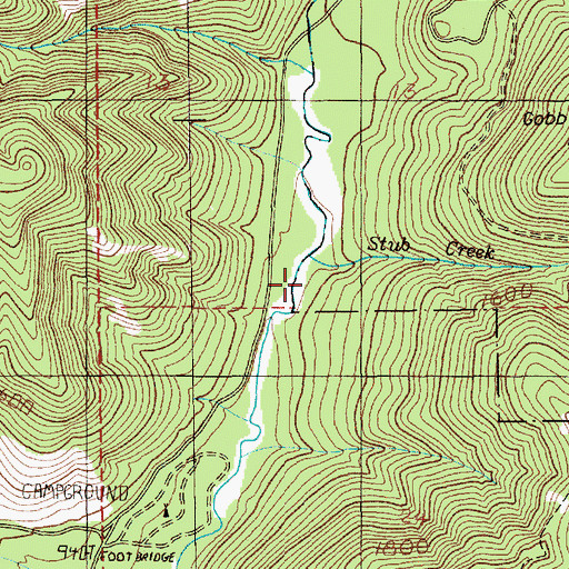 Topographic Map of Stub Creek, WA