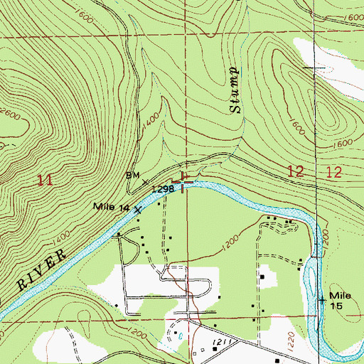 Topographic Map of Stump Creek, WA