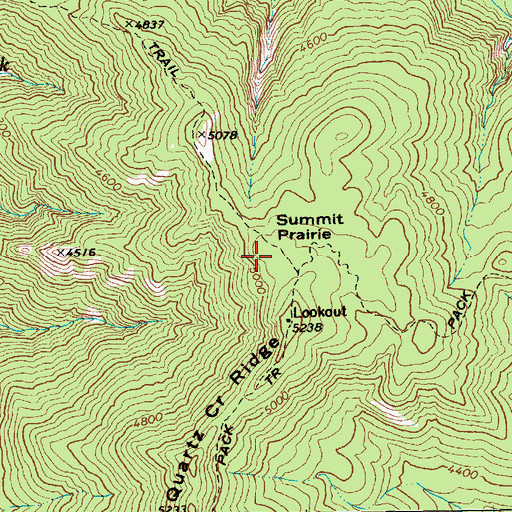 Topographic Map of Summit Prairie, WA