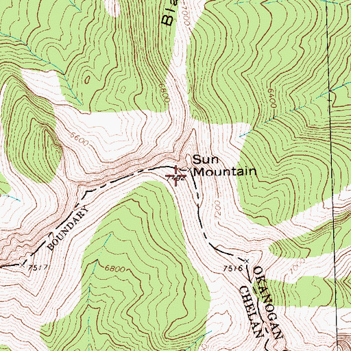 Topographic Map of Sun Mountain, WA