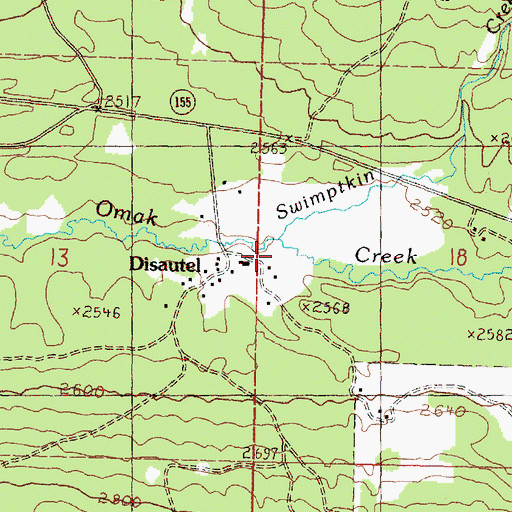 Topographic Map of Swimptkin Creek, WA