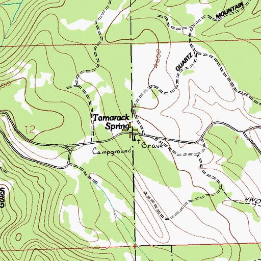 Topographic Map of Tamarack Spring, WA