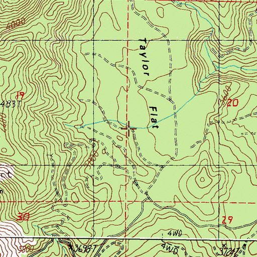 Topographic Map of Taylor Flat, WA