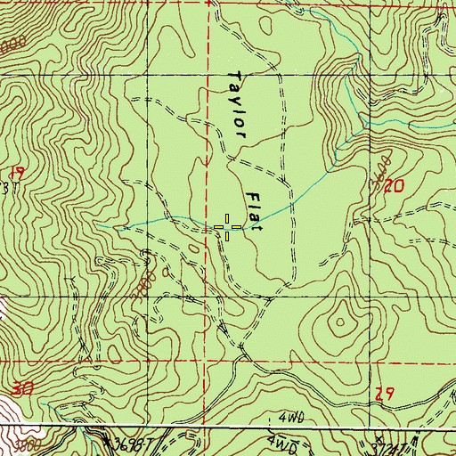 Topographic Map of Taylor Flat, WA