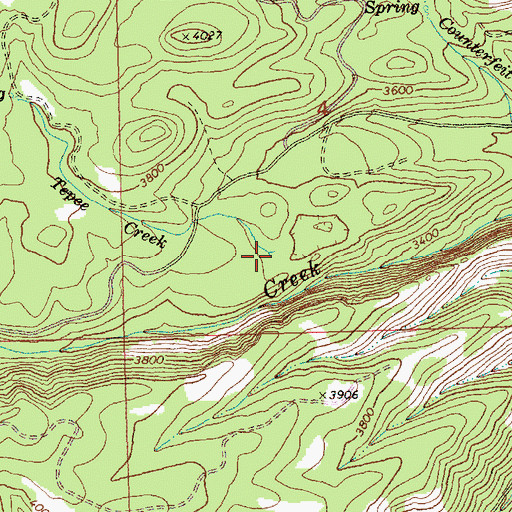Topographic Map of Tepee Creek, WA