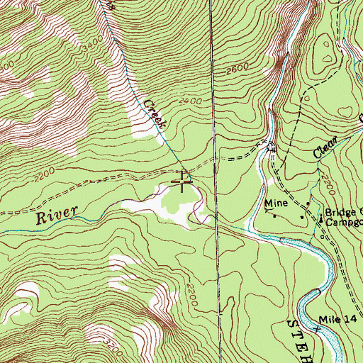 Topographic Map of Theis Creek, WA