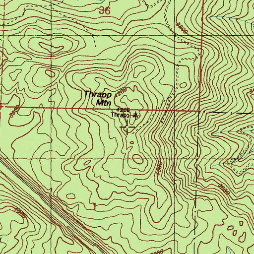Topographic Map of Thrapp Mountain, WA