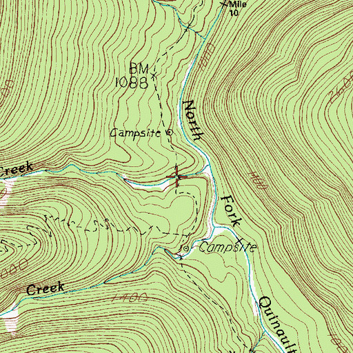 Topographic Map of Three Prune Creek, WA