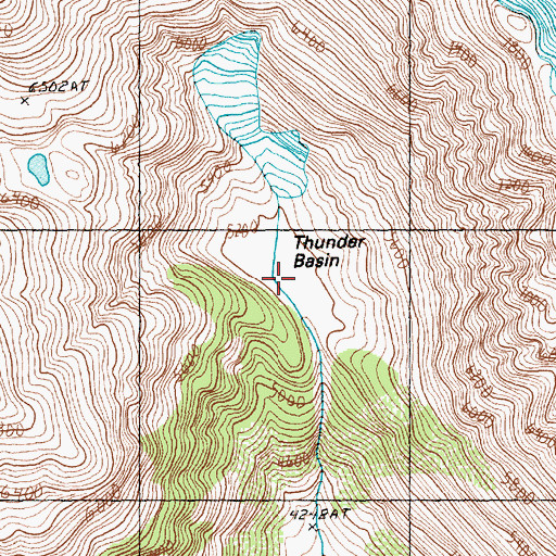 Topographic Map of Thunder Basin, WA
