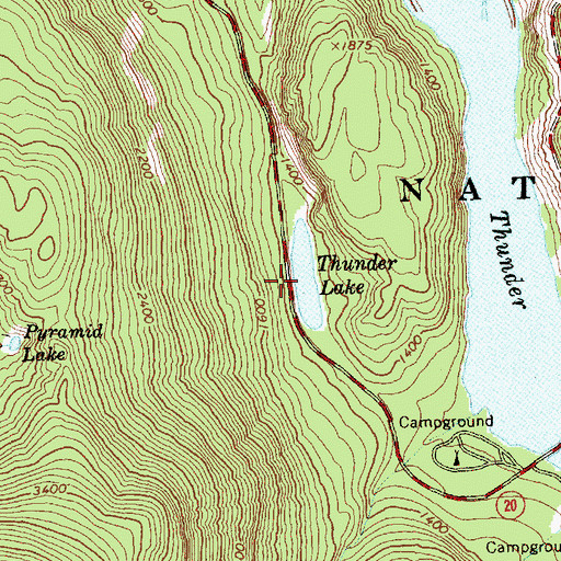 Topographic Map of Thunder Lake, WA