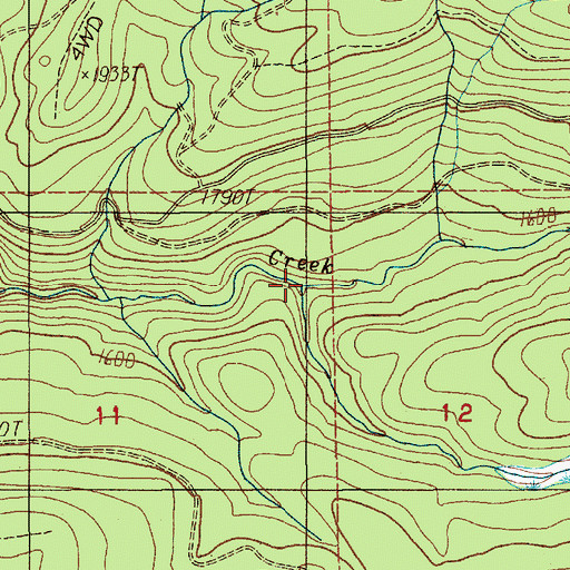 Topographic Map of Thurston Creek, WA