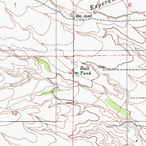 Topographic Map of Ball Tank, AZ