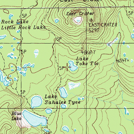 Topographic Map of Lake Toke Tie, WA