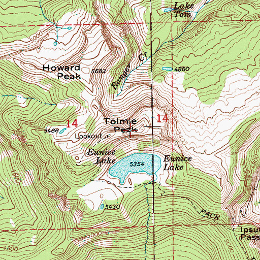 Topographic Map of Tolmie Peak, WA