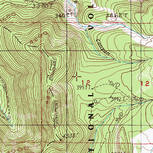 Topographic Map of Toutle River Trail, WA