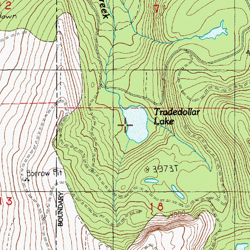 Topographic Map of Tradedollar Lake, WA