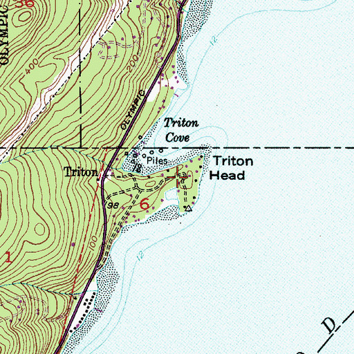 Topographic Map of Triton Head, WA