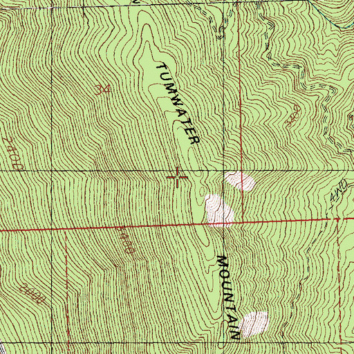 Topographic Map of Tumwater Mountain, WA
