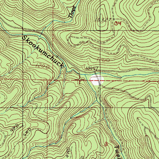 Topographic Map of Twelve Creek, WA