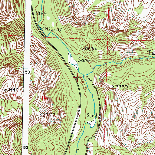 Topographic Map of Twentythree Mile Creek, WA