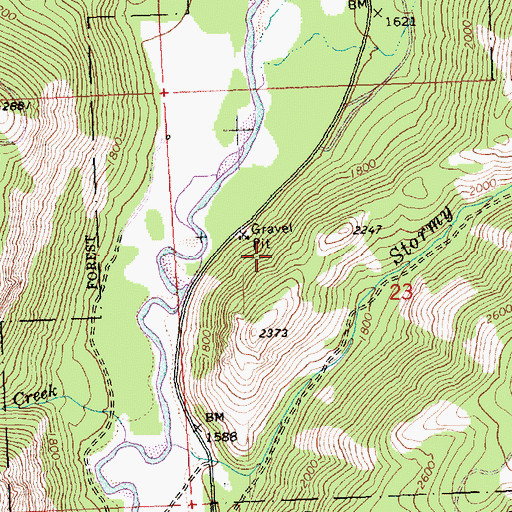 Topographic Map of Tyee Creek, WA