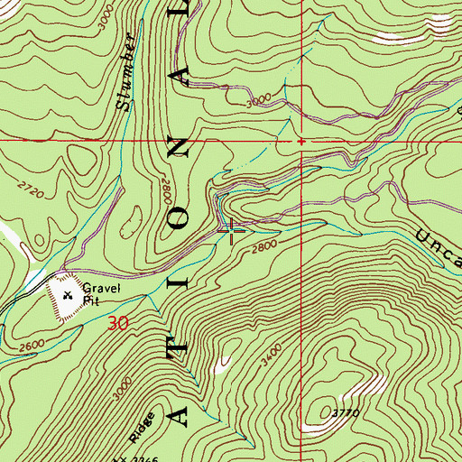 Topographic Map of Uncas Gulch, WA