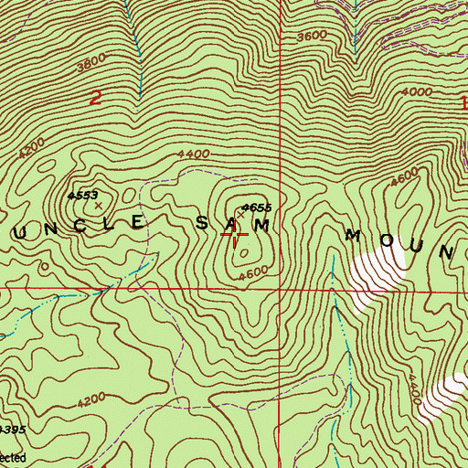 Topographic Map of Uncle Sam Mountain, WA