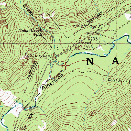 Topographic Map of Union Creek, WA