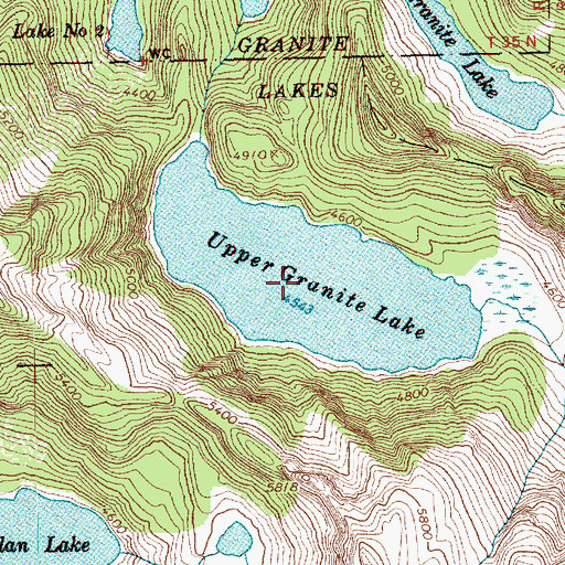 Topographic Map of Upper Granite Lake, WA