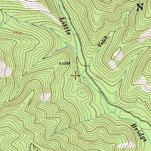 Topographic Map of Vetch Creek, WA
