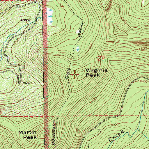 Topographic Map of Virginia Peak, WA