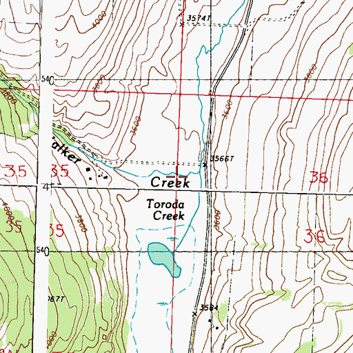 Topographic Map of Walker Creek, WA