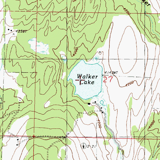 Topographic Map of Walker Lake, WA
