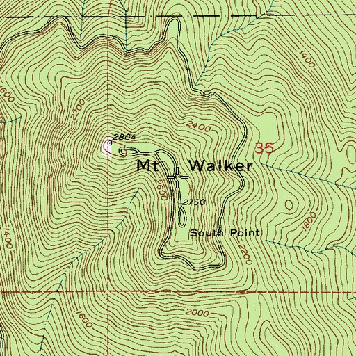 Topographic Map of Mount Walker, WA