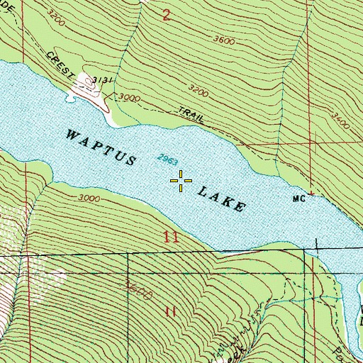Topographic Map of Waptus Lake, WA