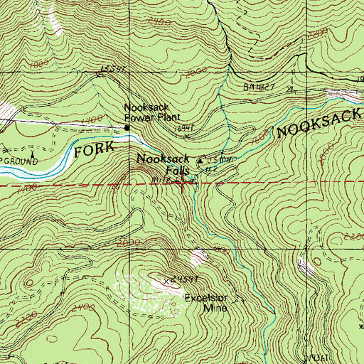 Topographic Map of Wells Creek, WA