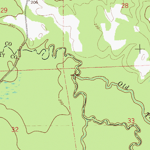 Topographic Map of Old Town Creek, AL