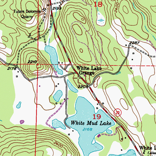 Topographic Map of White Lake Grange, WA