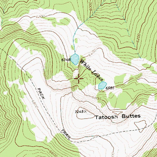 Topographic Map of White Lakes, WA