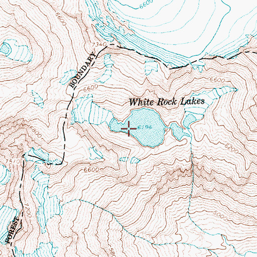 Topographic Map of White Rock Lakes, WA