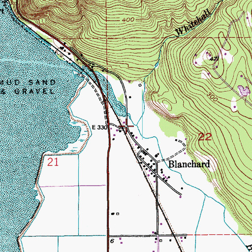 Topographic Map of Whitehall Creek, WA