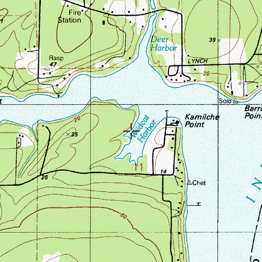 Topographic Map of Wildcat Cove, WA
