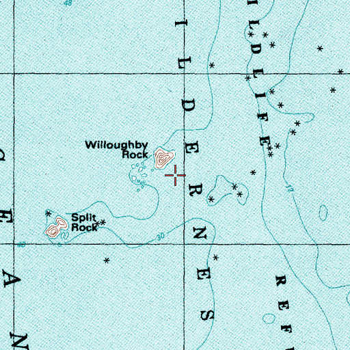 Topographic Map of Willoughby Rock, WA