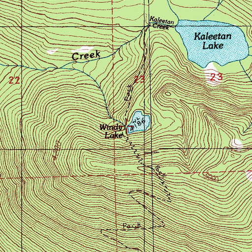 Topographic Map of Windy Lake, WA